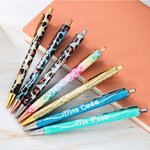 Personalised Glitter Rainbow Leopard Retractable Ballpoint Pens with Name Set of 2 Birthday Back to School Office Gift for Teacher Nurse Colleague