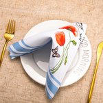 Personalized Birth Month Flower Floral Cloth Names Napkins Set of 2