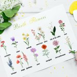 Personalized Birth Month Flower Floral Cloth Names Napkins Set of 2