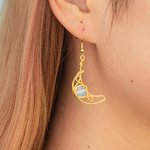 Boucles d'oreilles Soleil et Lune personnalisées en cristal avec fil métallique