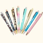 Personalised Glitter Rainbow Leopard Retractable Ballpoint Pens with Name Set of 2 Birthday Back to School Office Gift for Teacher Nurse Colleague