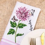 Personalized Birth Month Flower Floral Cloth Names Napkins Set of 2