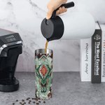 Gobelet en acier inoxydable avec couvercle et paille, personnalisé, tête de vache