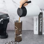 Personalised Cowhide Tumbler with Straw Tumbler for Birthday Gift