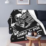 Personalised  Till Death Do Us Part Couple Skull Gothic Style Fleece Blanket Valentine's Day Gift for Couple