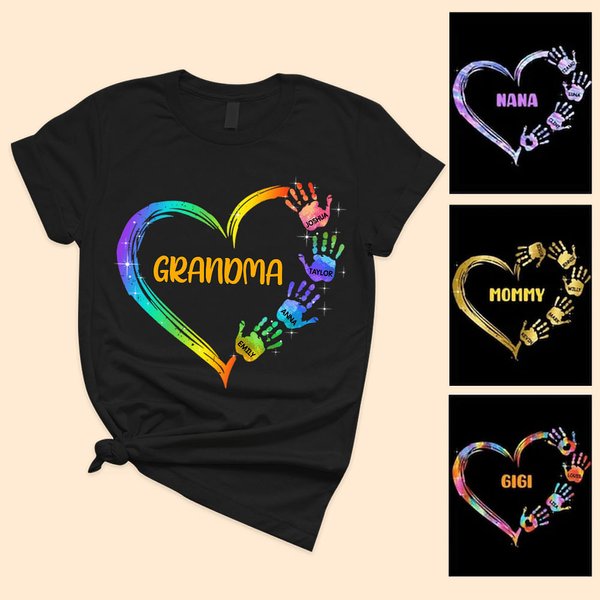 T-Shirt Sweat à Capuche Personnalisé avec Titre et Noms d'Enfants Cadeau Fête des Mères pour Maman Grand-Mère