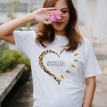 Personalized Heart Leopard Pattern Butterflies T-shirt and Hoodie