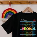 Gepersonaliseerd lerares naam T-shirt voor terug naar school Waardering Gift