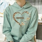 Personalized Heart Leopard Pattern Butterflies T-shirt and Hoodie