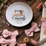 Personalised Magnetic Ceramic Pin Dish Gift for Sewing Lover