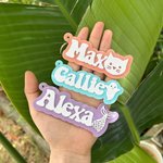 Porte-clés personnalisé en acrylique pour sac à dos avec étiquette et nom
