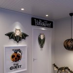 Décoration Suspendue de Chauve-Souris Personnalisée avec 1-10 Portraits Famille de Vampires Cadeau Fête Halloween pour Famille