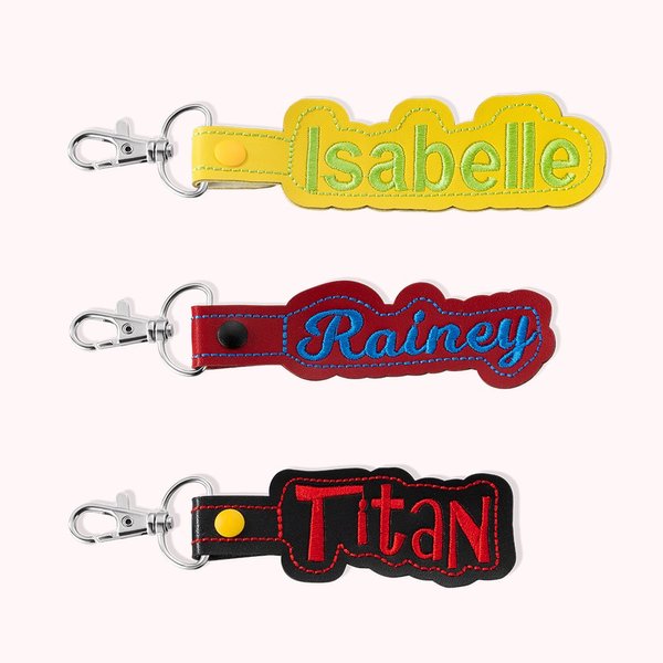 Personalised Embroidery Name Tag for Backpack Luggage Key Chain