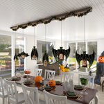 Décoration Suspendue de Chauve-Souris Personnalisée avec 1-10 Portraits Famille de Vampires Cadeau Fête Halloween pour Famille
