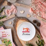 Personalised Magnetic Ceramic Pin Dish Gift for Sewing Lover