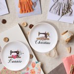 Personalised Magnetic Ceramic Pin Dish Gift for Sewing Lover