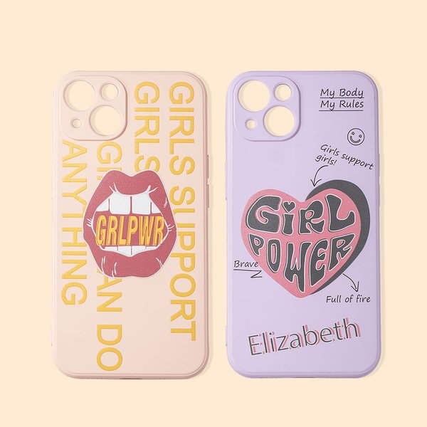 Spersonalizowane silikonowe etui Girl Power na iPhone'a - prezent dla niej