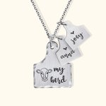 Pendentif Inoxydable Personnalisé avec Gravure Prénom sur Plaques en Forme d'Étiquette Oreille Vache Cadeau pour Amoureux Élevage Animal de Compagnie