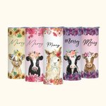 Personifierad Not My Pasture Not My Bullshit Babyko med blommor Skinny Tumbler 20oz