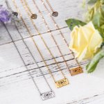Collier Personnalisé Argent 925 Acier Inoxydable avec Texte Pendentif Gravé de Cassette Cadeau Rétro pour Femme Amoureux de Musique