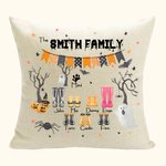 Coussin d'oreiller familial personnalisé avec le nom des membres de la famille.