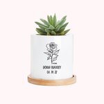 Personalised Memorial Succulent Pot with Birth Flower New Baby and Plant Lover Gift