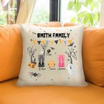 Coussin d'oreiller familial personnalisé avec le nom des membres de la famille.