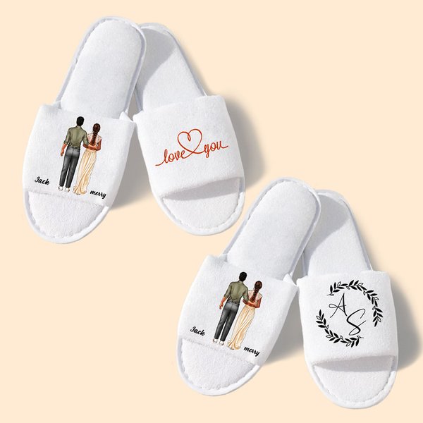 2 paia di pantofole personalizzate per la coppia di sposi per il regalo di anniversario di matrimonio