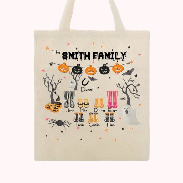 Personalisierte Halloween Regen Stiefel Canvas Tasche Halloween Trick oder behandeln Tasche für Kind Geschenk