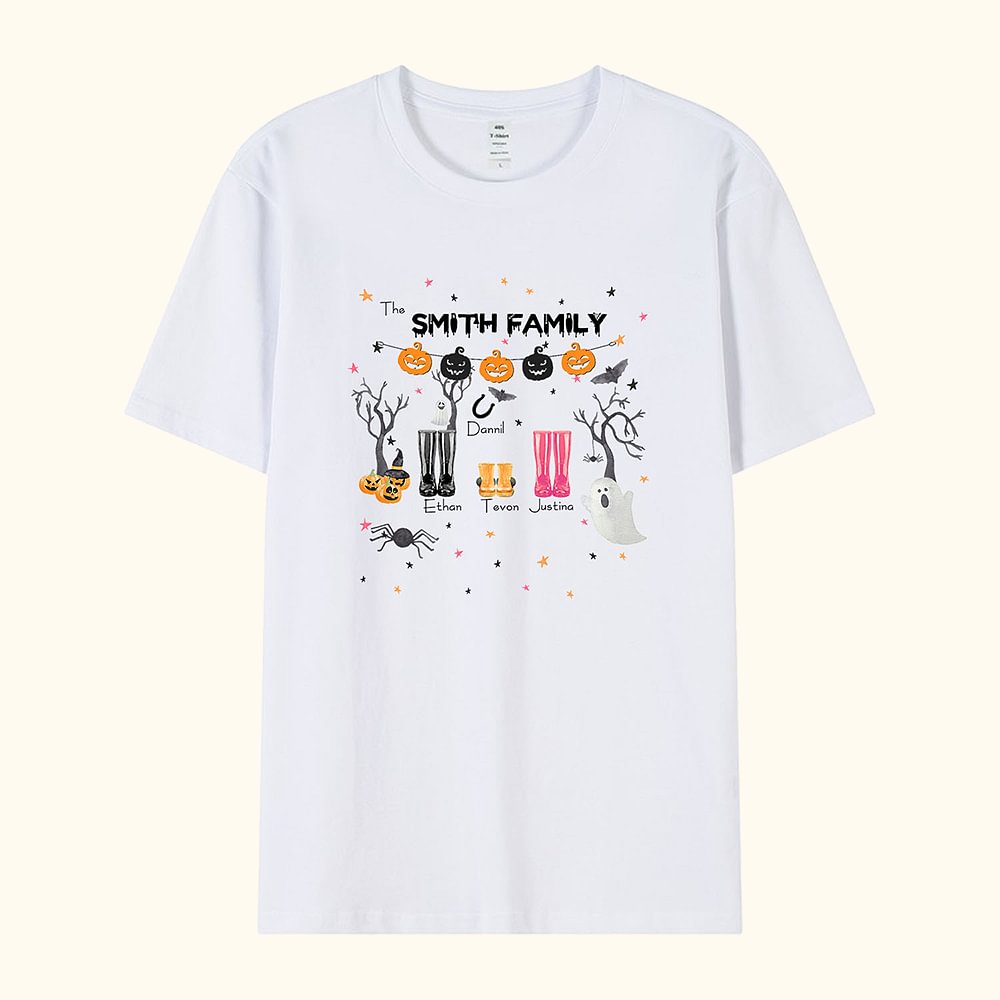 Personalisierte Halloween regen Stiefel kurze Ärmel Familie T-Shirt