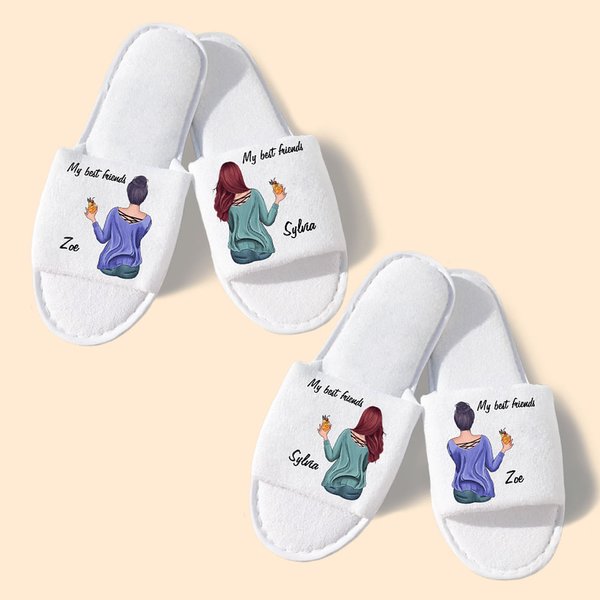 Pantofole personalizzate per il migliore amico Capelli Abbigliamento Bevanda Stile 2 paia per i regali del migliore amico