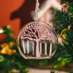 Personalised Family Tree Glass Dome Christmas Tree Ornament