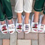 Chaussons Personnalisés Nom et Personnage  Meilleur Cadeau d'Anniversaire Fête des Mères pour la Mère et la Fille