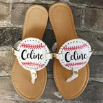Gepersonaliseerde Baseball Football Softball Non-slip Flip Flops Sport Thema Vrouwen PU Zomer Sandalen Gift voor Ball Game Fans Strand Lovers