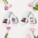 Chaussons Personnalisés Nom et Personnage  Meilleur Cadeau d'Anniversaire Fête des Mères pour la Mère et la Fille