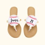 Gepersonaliseerde Baseball Football Softball Non-slip Flip Flops Sport Thema Vrouwen PU Zomer Sandalen Gift voor Ball Game Fans Strand Lovers