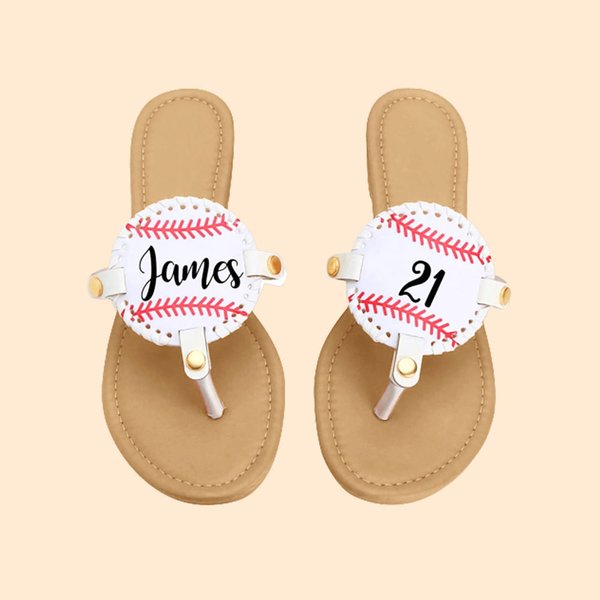 Flip Flops antideslizantes personalizados de béisbol, fútbol americano y softball Sandalias de verano de PU con tema deportivo para mujeres, regalo para aficionados a los juegos de pelota y amantes de