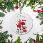 Personalized Birth Flower Ornament Home Decoration