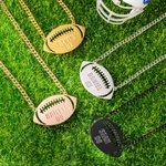 Personalized American Football or Helmet Pendant Necklace with Name and Number Gift for Sport Fan Football Lover