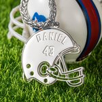 Personalized American Football or Helmet Pendant Necklace with Name and Number Gift for Sport Fan Football Lover