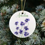 Personalized Birth Flower Ornament Home Decoration
