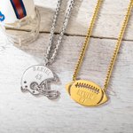 Personalized American Football or Helmet Pendant Necklace with Name and Number Gift for Sport Fan Football Lover