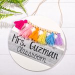 Panneau de porte arc-en-ciel personnalisé - Cadeau pour professeur