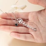 Collier Prénom Pendentif Personnalisé avec Fleur de Naissance et Projection Photo Cadeau pour Femme