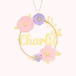 Guirlande de fleurs personnalisée avec nom de bébé Décoration de chambre avec LED