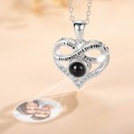 Collar Corazón Infinito Personalizado 100 Lenguas Te Quiero Foto Proyección