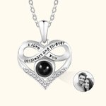 Collar Corazón Infinito Personalizado 100 Lenguas Te Quiero Foto Proyección