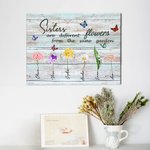 Sorella personalizzata nascita fiori giardino pittura su tela per casa segno decorativo