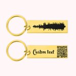 Porte-clés Artistique Personnalisé avec Texte Ondes Sonores Code QR Idée de Cadeau Commémoratif Anniversaire Fête des Pères pour Homme