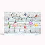 Personalized Sister Birth Flowers Garden Canvas Painting for Home Decorative Sign